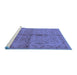 Sideview of Machine Washable Oriental Blue Industrial Rug, wshurb3140blu