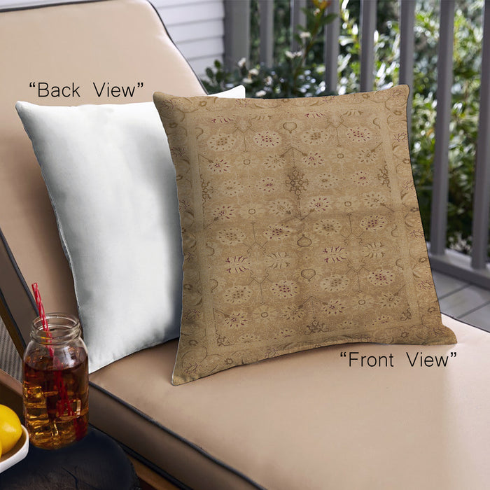 Front View of Mid-Century Modern Urban Square Orange Gold Gold Throw Pillow, 18 inch by 18 inch, pwurb3140