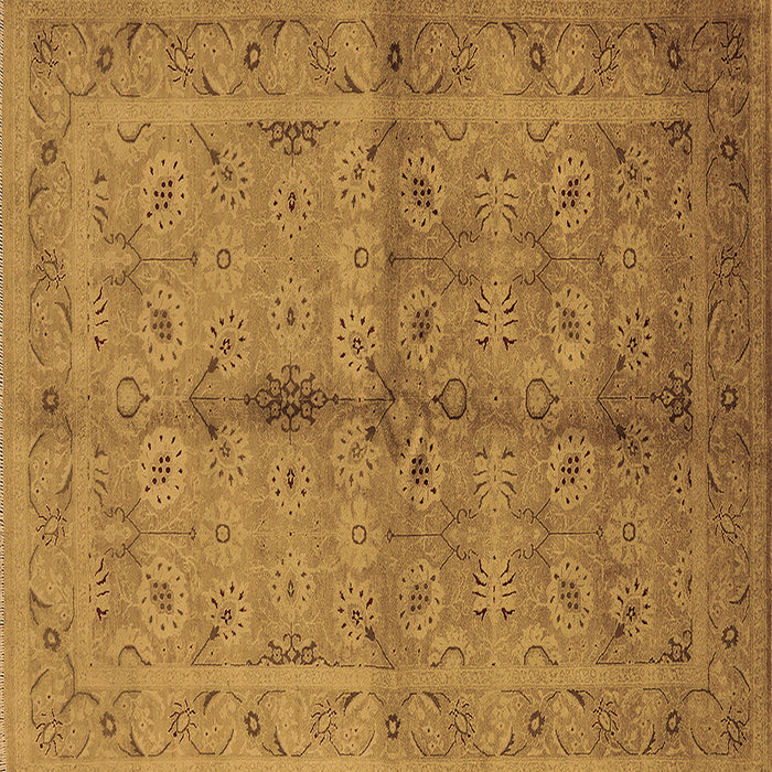 Square Oriental Brown Industrial Rug, urb3140brn