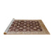 Sideview of Machine Washable Industrial Modern Dark Sienna Brown Rug, wshurb3141