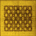 Square Machine Washable Oriental Yellow Industrial Rug, wshurb3141yw