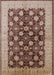 Machine Washable Industrial Modern Dark Sienna Brown Rug, wshurb3141