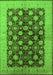 Machine Washable Oriental Green Industrial Area Rugs, wshurb3141grn