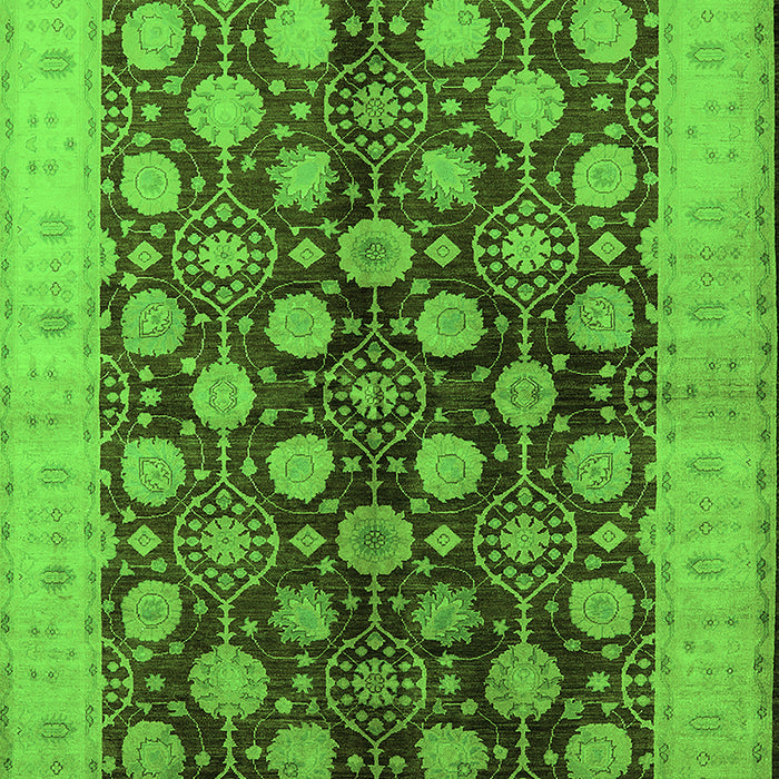 Machine Washable Oriental Green Industrial Area Rugs, wshurb3141grn