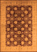 Machine Washable Oriental Orange Industrial Area Rugs, wshurb3141org