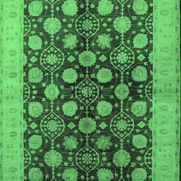 Machine Washable Oriental Emerald Green Industrial Area Rugs, wshurb3141emgrn