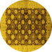 Round Oriental Yellow Industrial Rug, urb3141yw