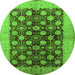 Round Oriental Green Industrial Rug, urb3141grn