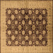 Square Oriental Brown Industrial Rug, urb3141brn