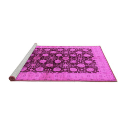Sideview of Machine Washable Oriental Pink Industrial Rug, wshurb3141pnk