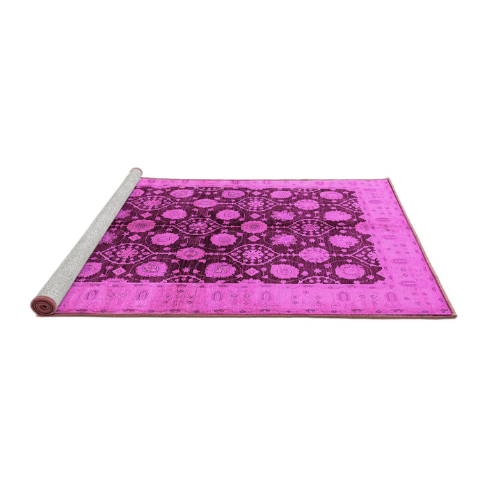 Sideview of Machine Washable Oriental Pink Industrial Rug, wshurb3141pnk