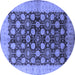 Round Oriental Blue Industrial Rug, urb3141blu