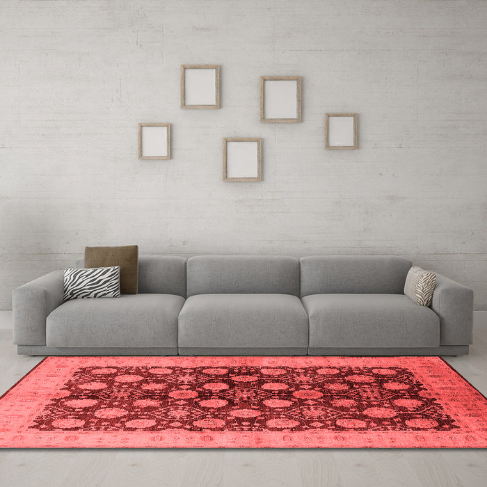 Industrial Red Washable Rugs