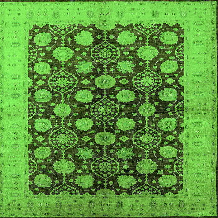 Square Oriental Green Industrial Rug, urb3141grn