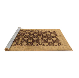 Sideview of Machine Washable Oriental Brown Industrial Rug, wshurb3141brn