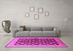 Machine Washable Oriental Pink Industrial Rug in a Living Room, wshurb3141pnk