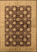 Machine Washable Oriental Brown Industrial Rug, wshurb3141brn