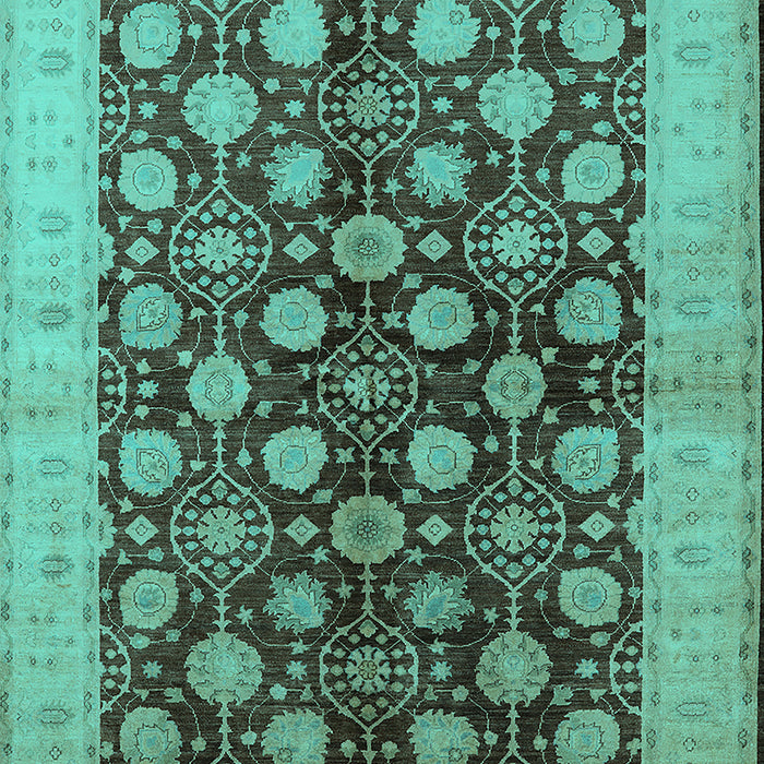 Machine Washable Oriental Turquoise Industrial Area Rugs, wshurb3141turq