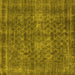 Square Machine Washable Oriental Yellow Industrial Rug, wshurb3142yw