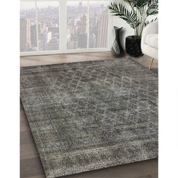 Mid-Century Modern Black Oriental Rug in Family Room, urb3142