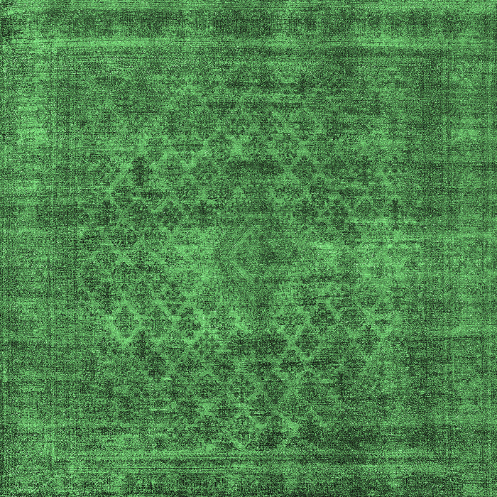 Square Machine Washable Oriental Emerald Green Industrial Area Rugs, wshurb3142emgrn