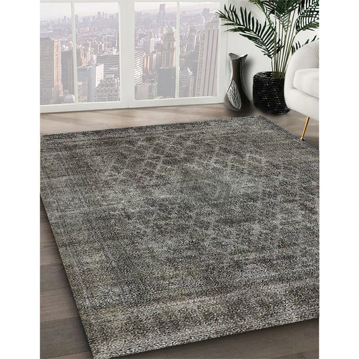 Mid-Century Modern Black Oriental Rug in Family Room, urb3142
