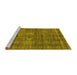 Sideview of Machine Washable Oriental Yellow Industrial Rug, wshurb3142yw