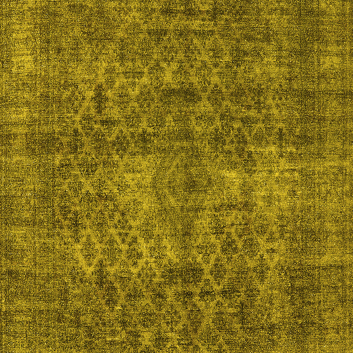 Machine Washable Oriental Yellow Industrial Rug, wshurb3142yw