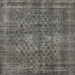 Square Mid-Century Modern Black Oriental Rug, urb3142