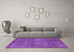 Machine Washable Oriental Purple Industrial Area Rugs in a Living Room, wshurb3142pur