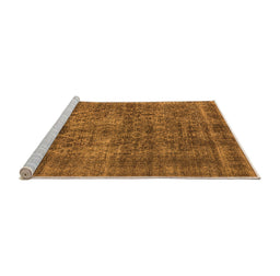 Sideview of Machine Washable Oriental Orange Industrial Area Rugs, wshurb3142org