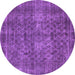 Round Oriental Purple Industrial Rug, urb3142pur