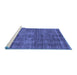 Sideview of Machine Washable Oriental Blue Industrial Rug, wshurb3142blu