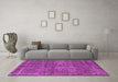 Machine Washable Oriental Pink Industrial Rug in a Living Room, wshurb3142pnk