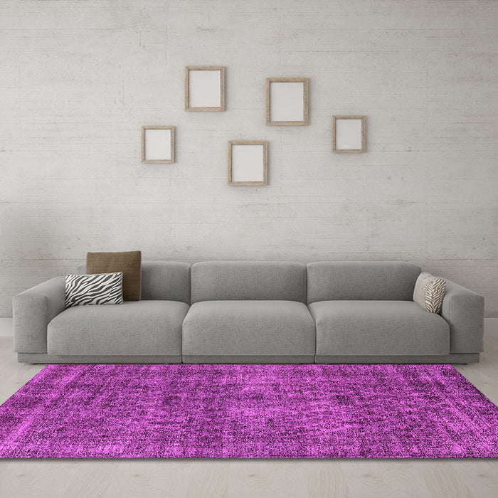 Machine Washable Oriental Pink Industrial Rug in a Living Room, wshurb3142pnk