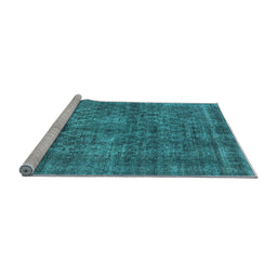 Sideview of Machine Washable Oriental Light Blue Industrial Rug, wshurb3142lblu
