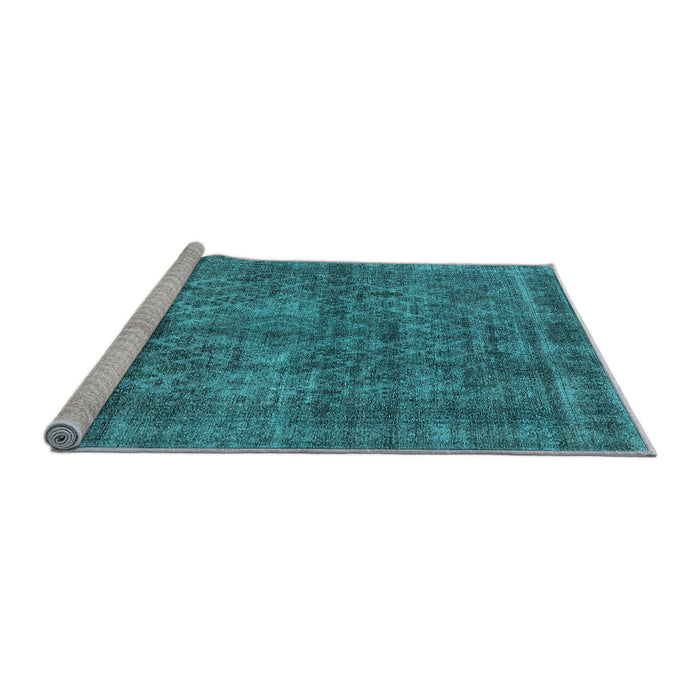 Sideview of Machine Washable Oriental Light Blue Industrial Rug, wshurb3142lblu