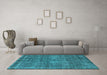 Machine Washable Oriental Light Blue Industrial Rug in a Living Room, wshurb3142lblu