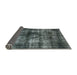 Sideview of Mid-Century Modern Light Slate Gray Oriental Rug, urb3143