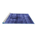 Sideview of Machine Washable Oriental Blue Industrial Rug, wshurb3143blu