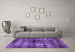 Machine Washable Oriental Purple Industrial Area Rugs in a Living Room, wshurb3143pur