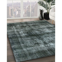 Mid-Century Modern Light Slate Gray Oriental Rug, urb3143