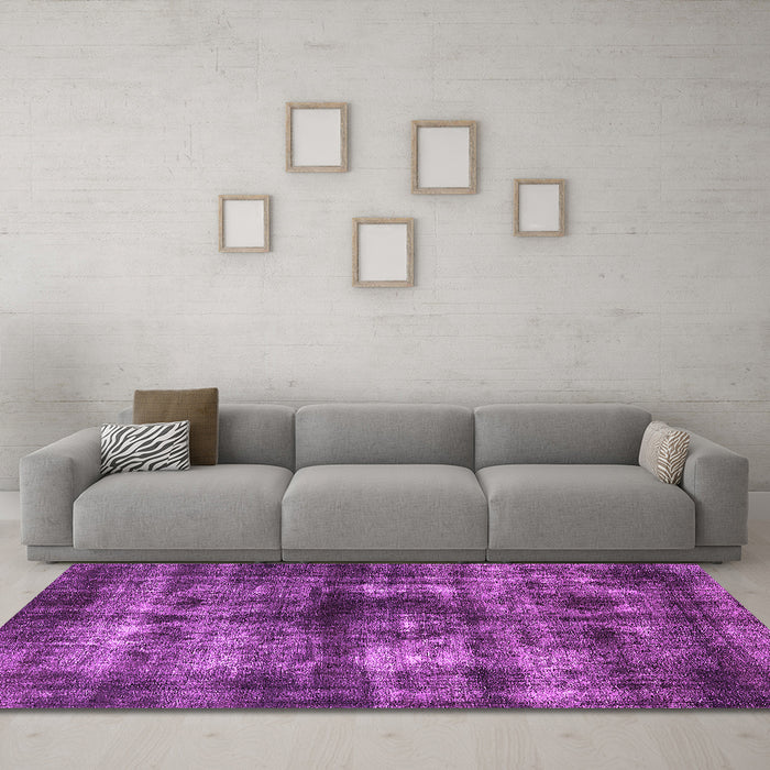 Machine Washable Oriental Pink Industrial Rug in a Living Room, wshurb3143pnk