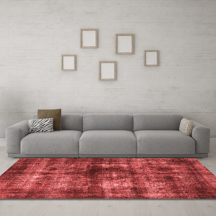 Industrial Red Washable Rugs