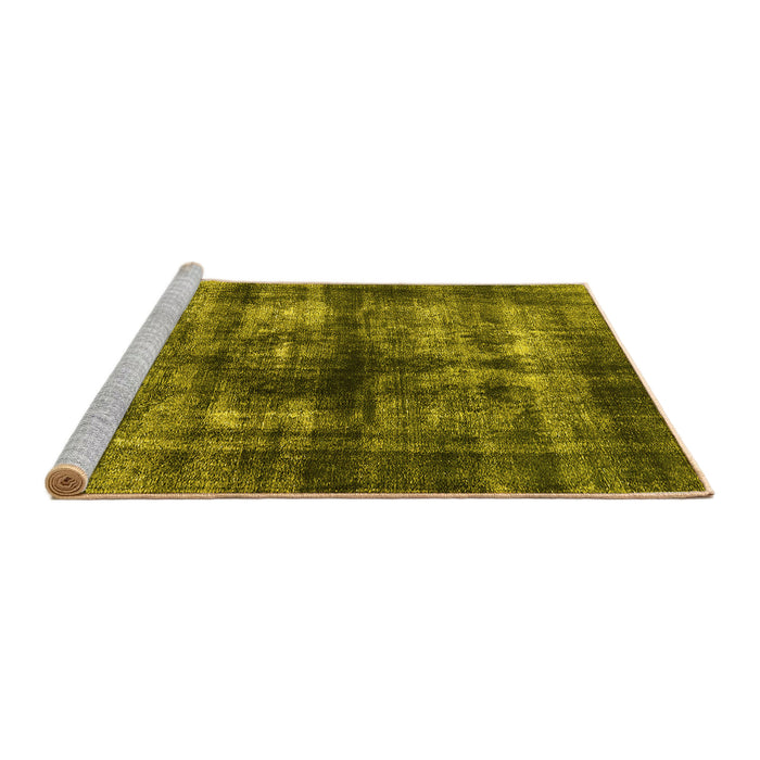 Sideview of Machine Washable Oriental Yellow Industrial Rug, wshurb3143yw