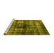 Sideview of Machine Washable Oriental Yellow Industrial Rug, wshurb3143yw