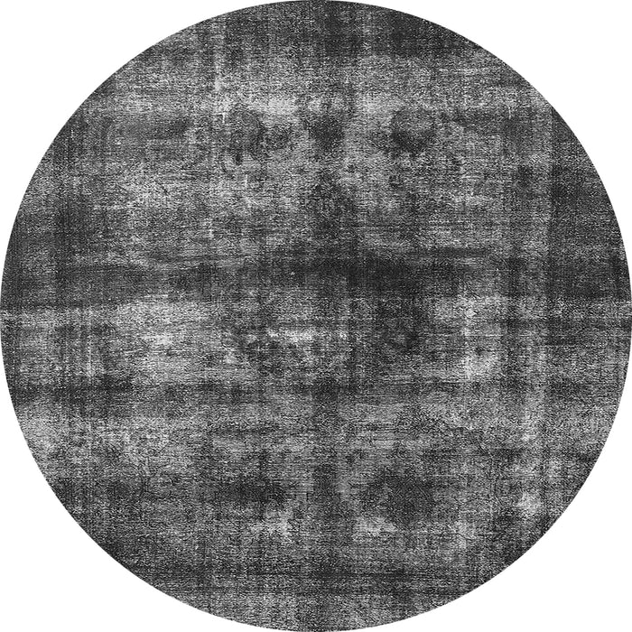 Round Oriental Gray Industrial Rug, urb3143gry