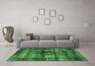 Machine Washable Oriental Emerald Green Industrial Area Rugs in a Living Room,, wshurb3143emgrn