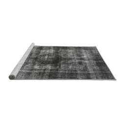 Sideview of Machine Washable Oriental Gray Industrial Rug, wshurb3143gry