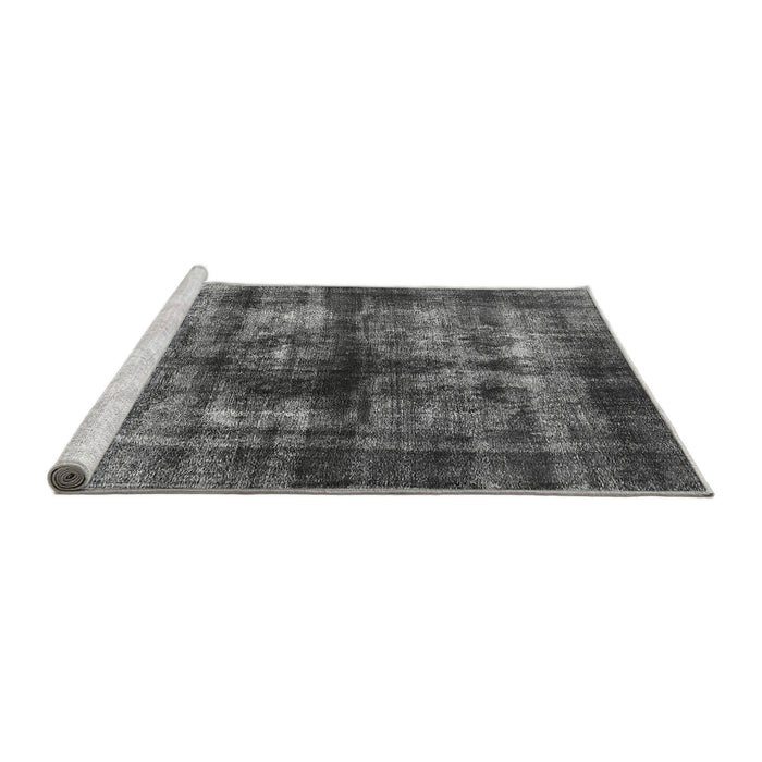 Sideview of Machine Washable Oriental Gray Industrial Rug, wshurb3143gry